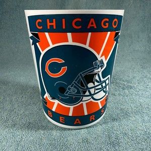 VINTAGE Chicago Bears 1994 Plastic Waste Basket Trash Can Bin Man Cave NFL 90s